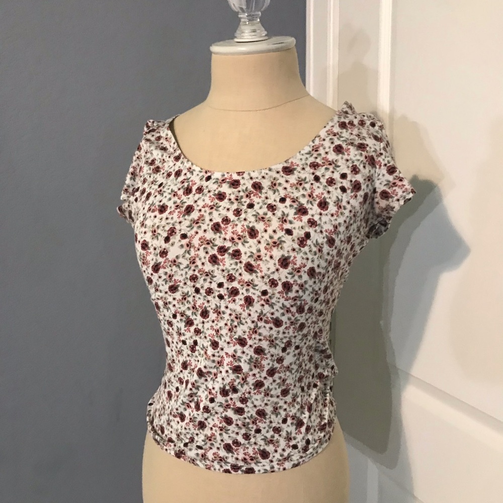 Short sleeve flower print shirt